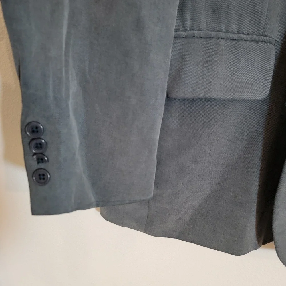 Oscar de la Renta Mens‎ 42R Blazer Slate Blue 100% Tencel 3-Button Jacket Suit